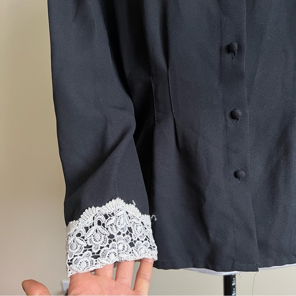 vintage 80s eaton statement collar blouse - Picture 5 of 15